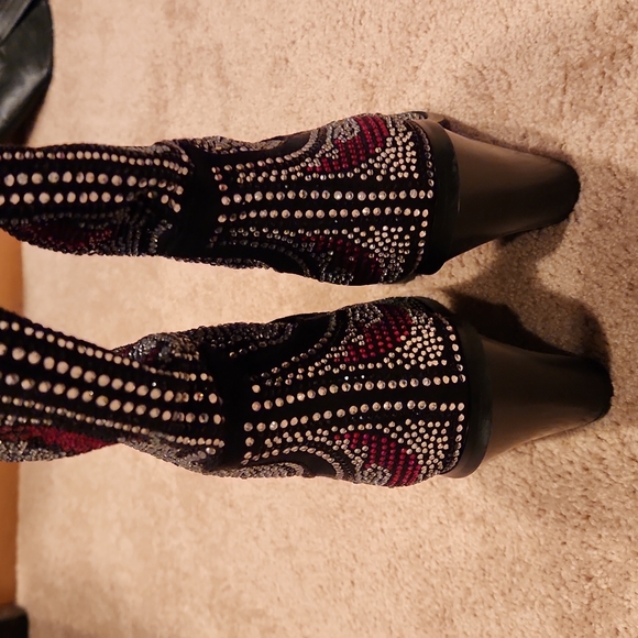 AZALEA WANG HYPE ME UP RHINESTONE CHUNKY HEEL  - Picture 8 of 8